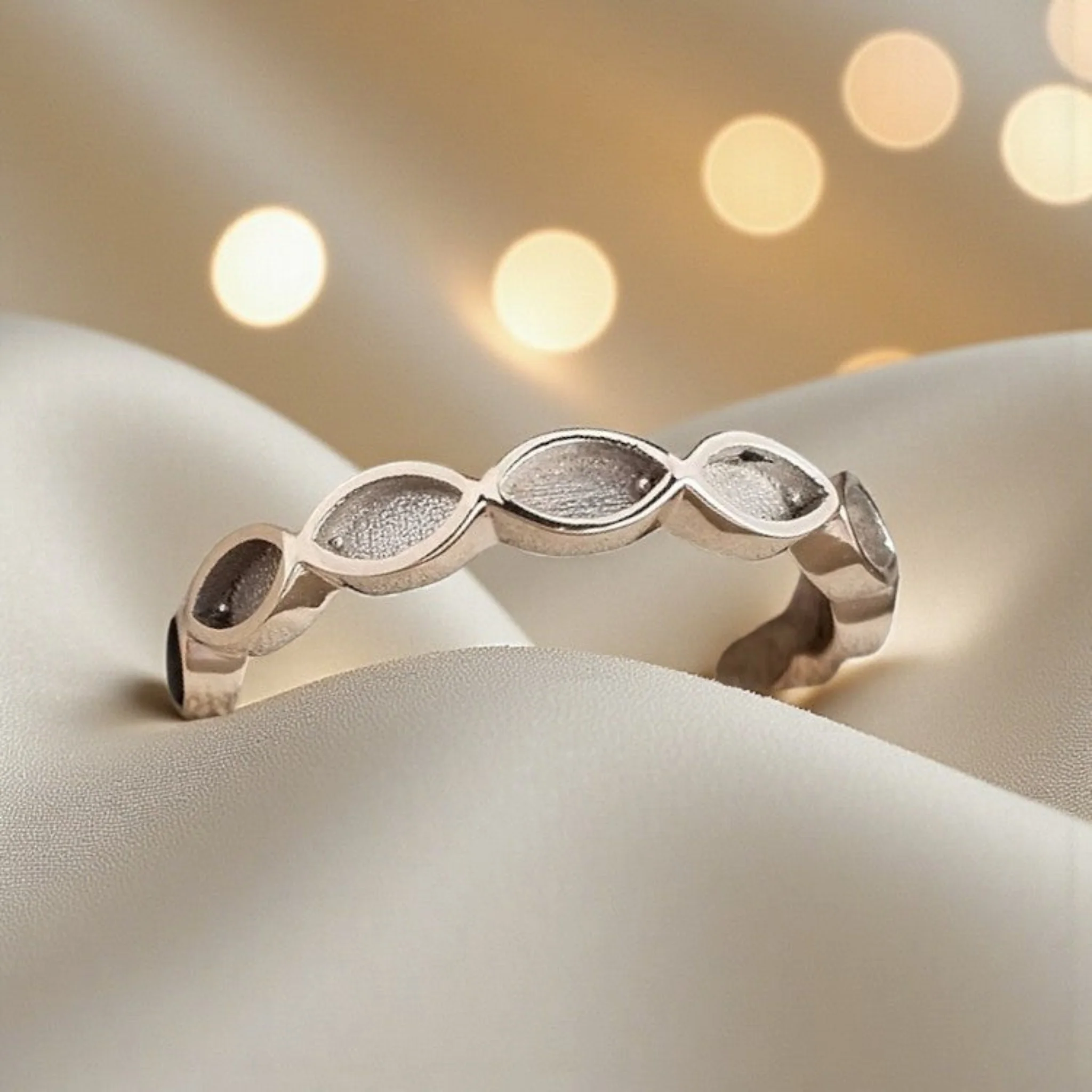 9ct Gold Almond Eye Full Band **MADE TO ORDER** - Image 2