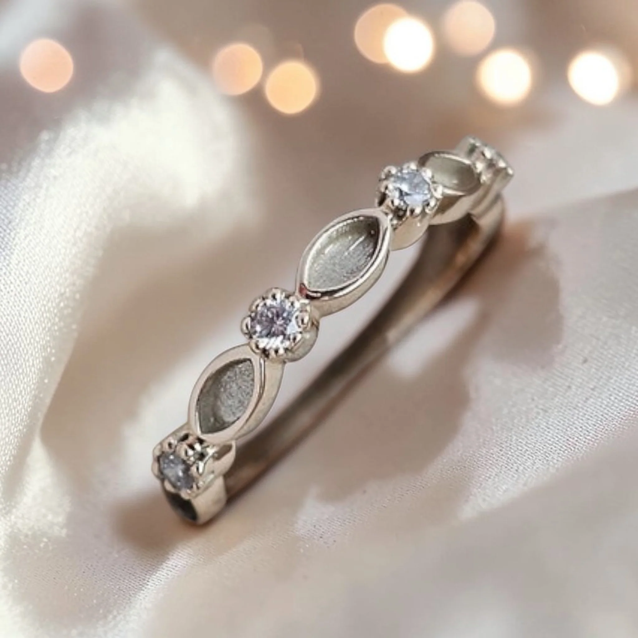 9ct Gold (Half) Marquise CZ Band **MADE TO ORDER** - Image 2