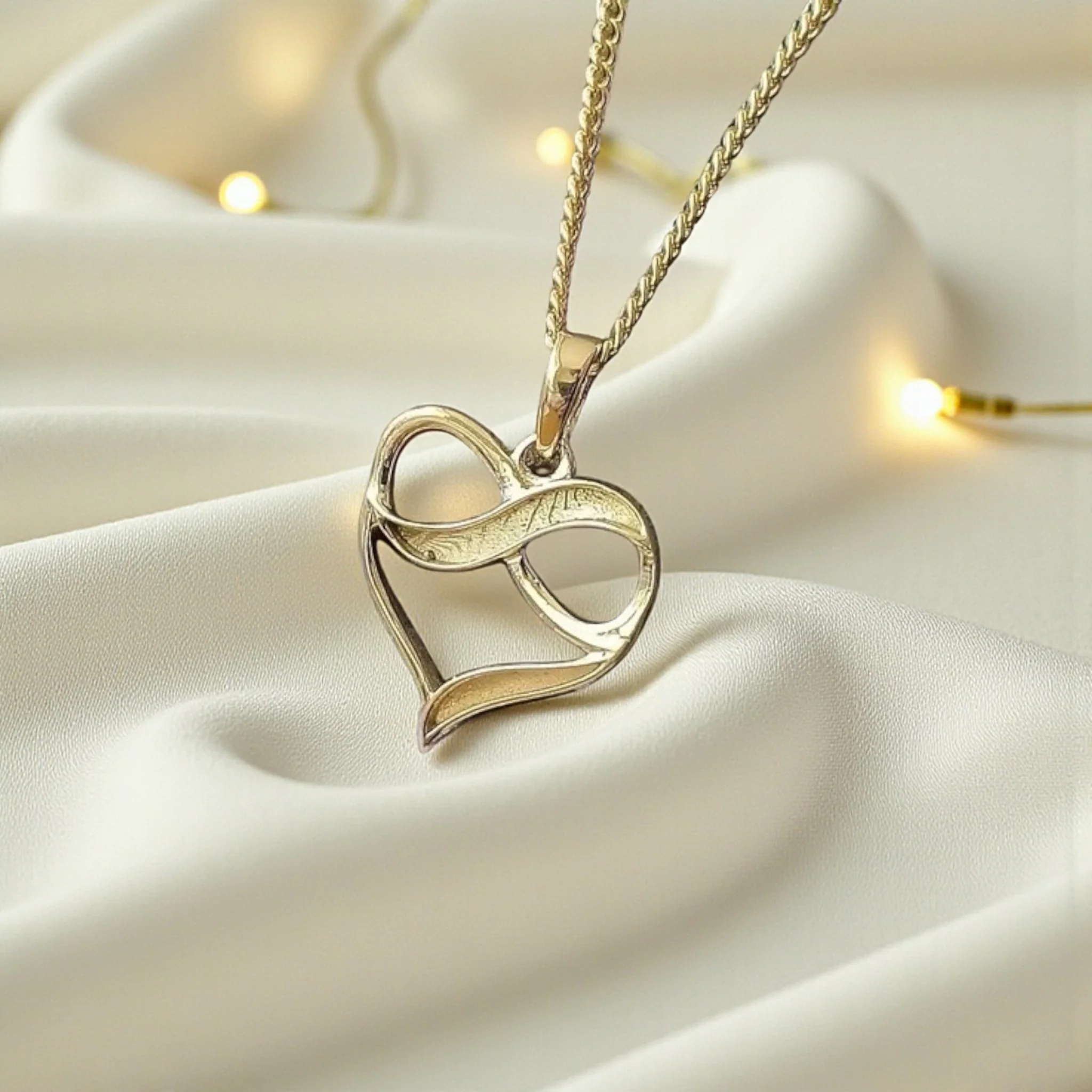 9ct Gold Infinity Open Heart pendant **MADE TO ORDER**