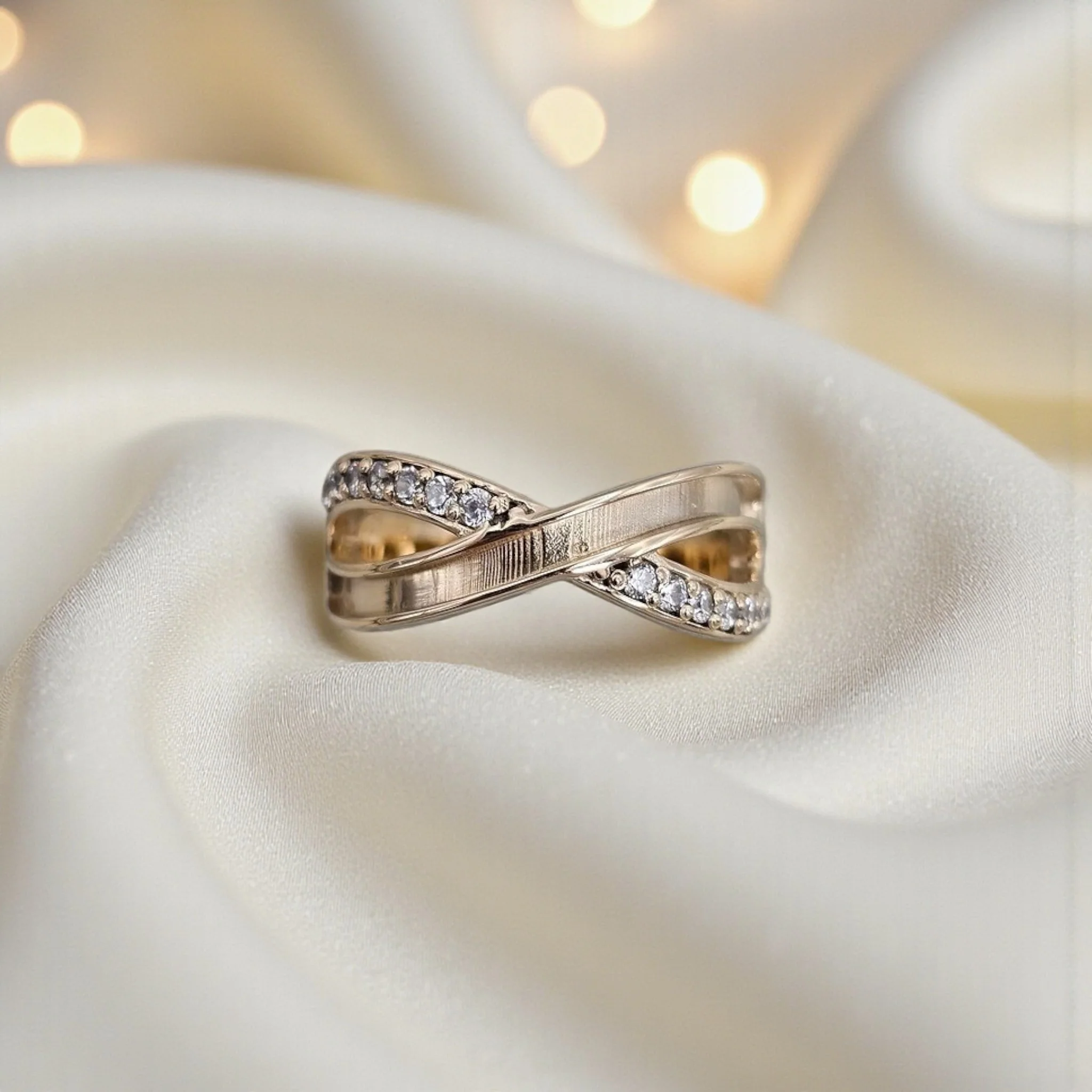 9ct Gold Infinity CZ Ring  **MADE TO ORDER**
