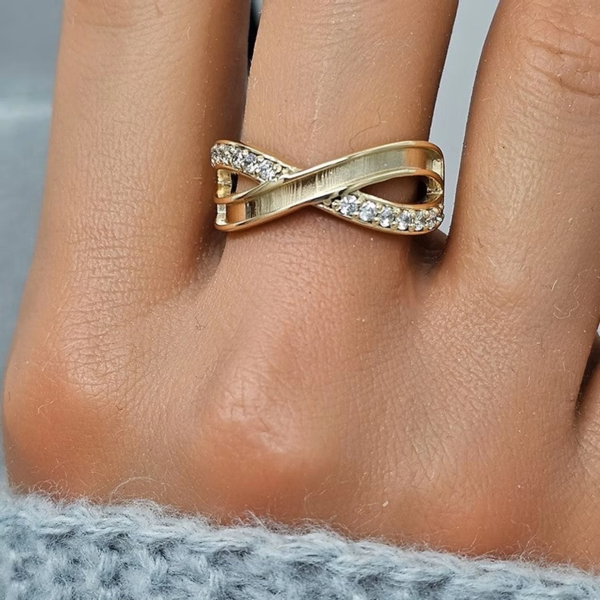 9ct Gold Infinity CZ Ring  **MADE TO ORDER** - Image 3