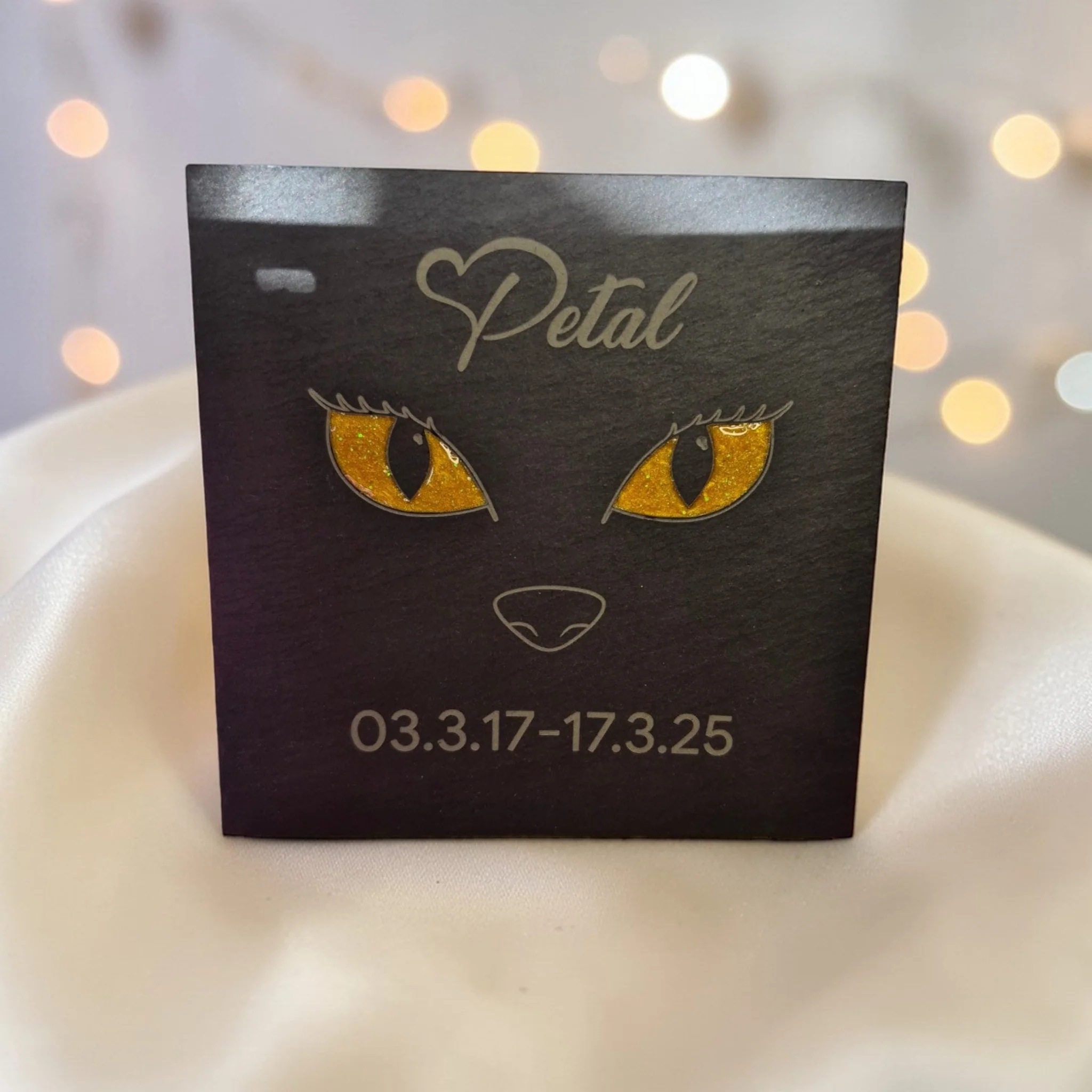 Cat Eyes Slate Memorial Plaque