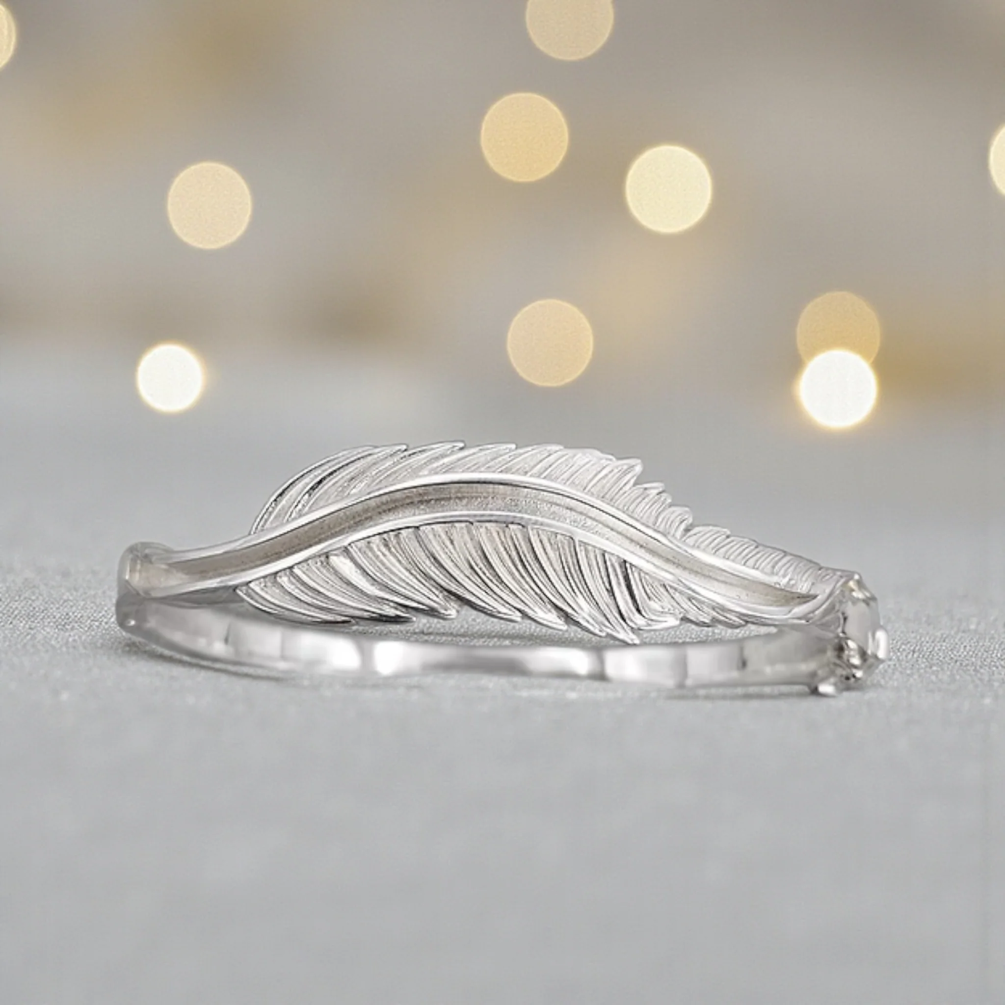 'Feather Whisper' Sterling Silver Bangle