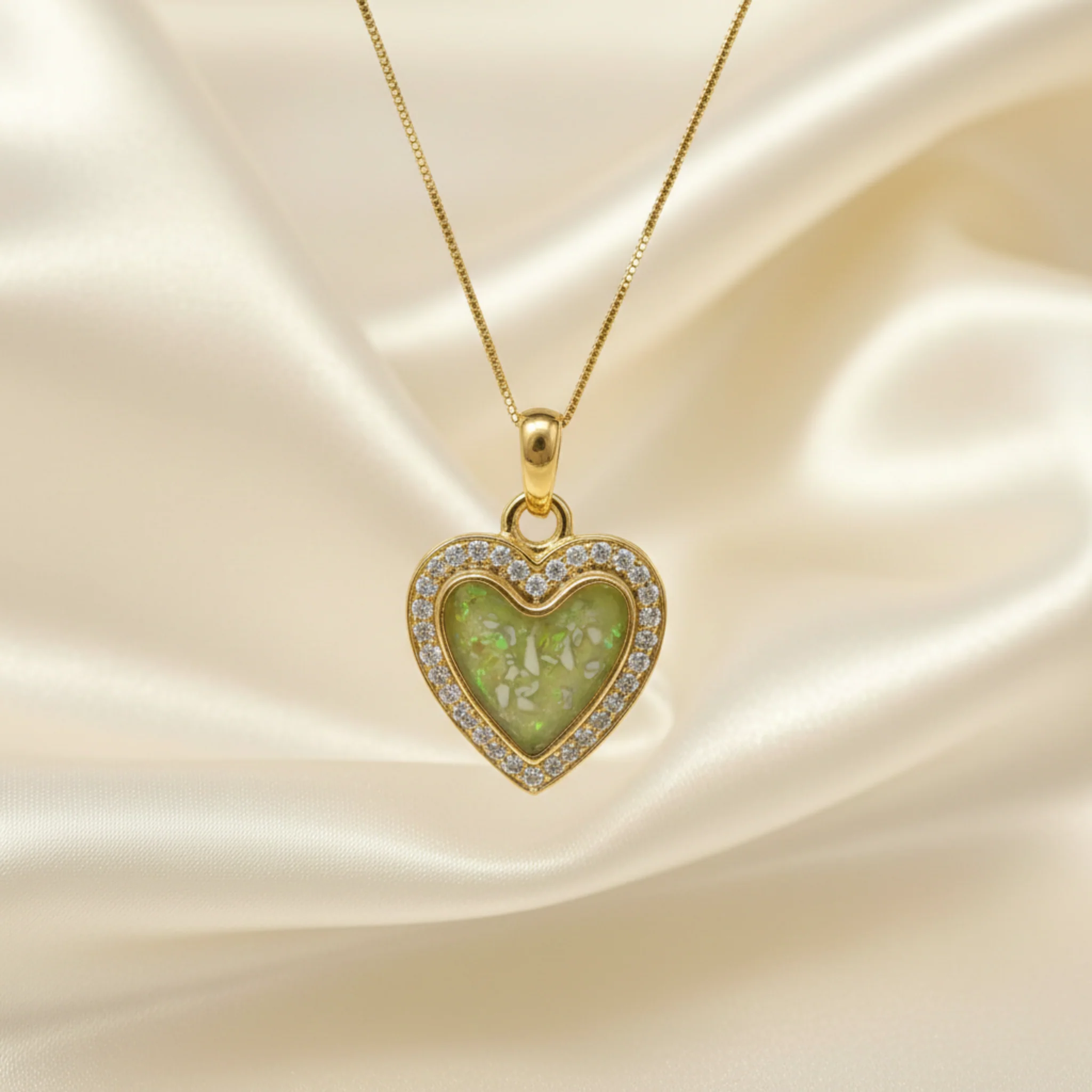 9ct Gold Cushion Heart Pendant with CZ Stones **MADE TO ORDER**