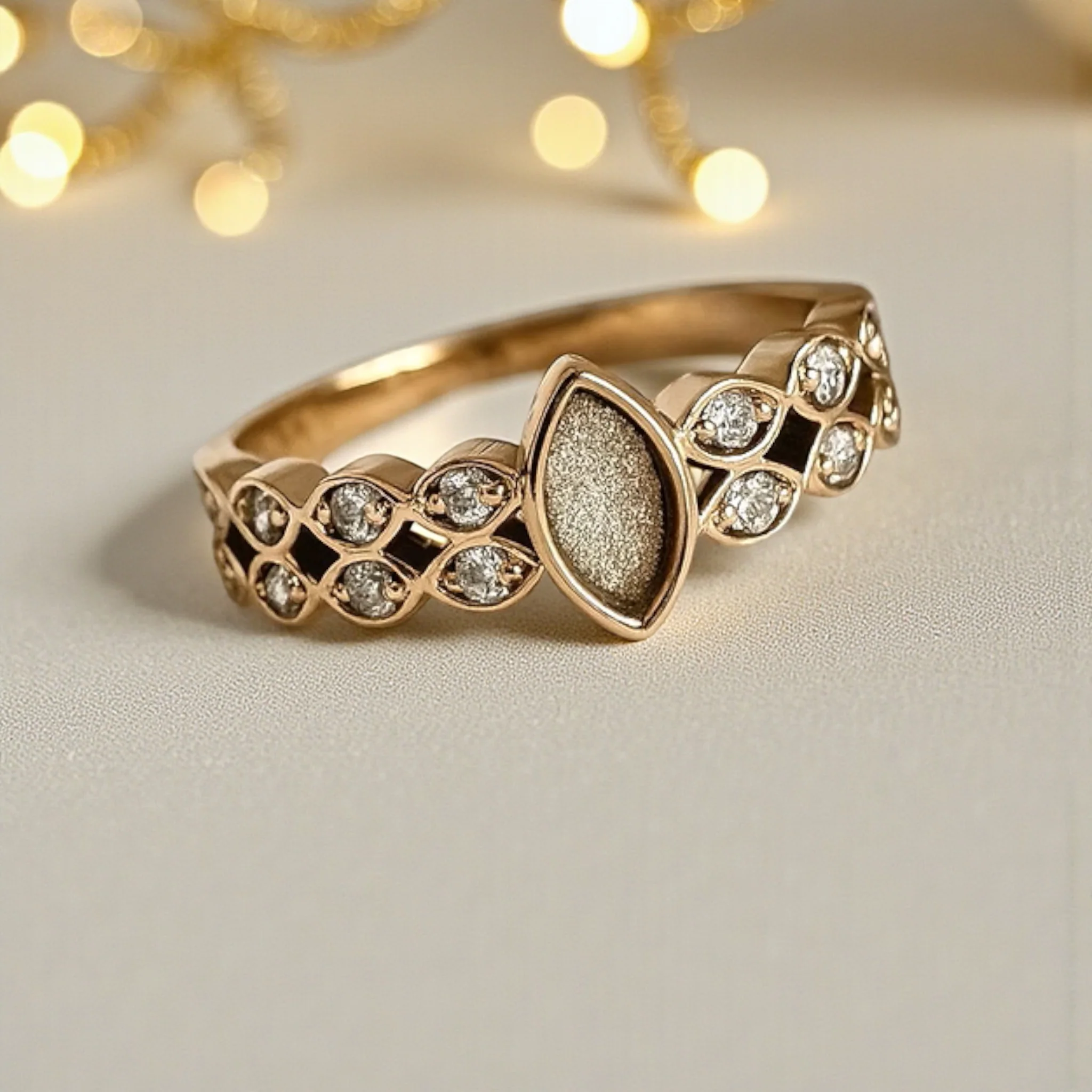 Gold Double Marquise CZ Band **MADE TO ORDER**