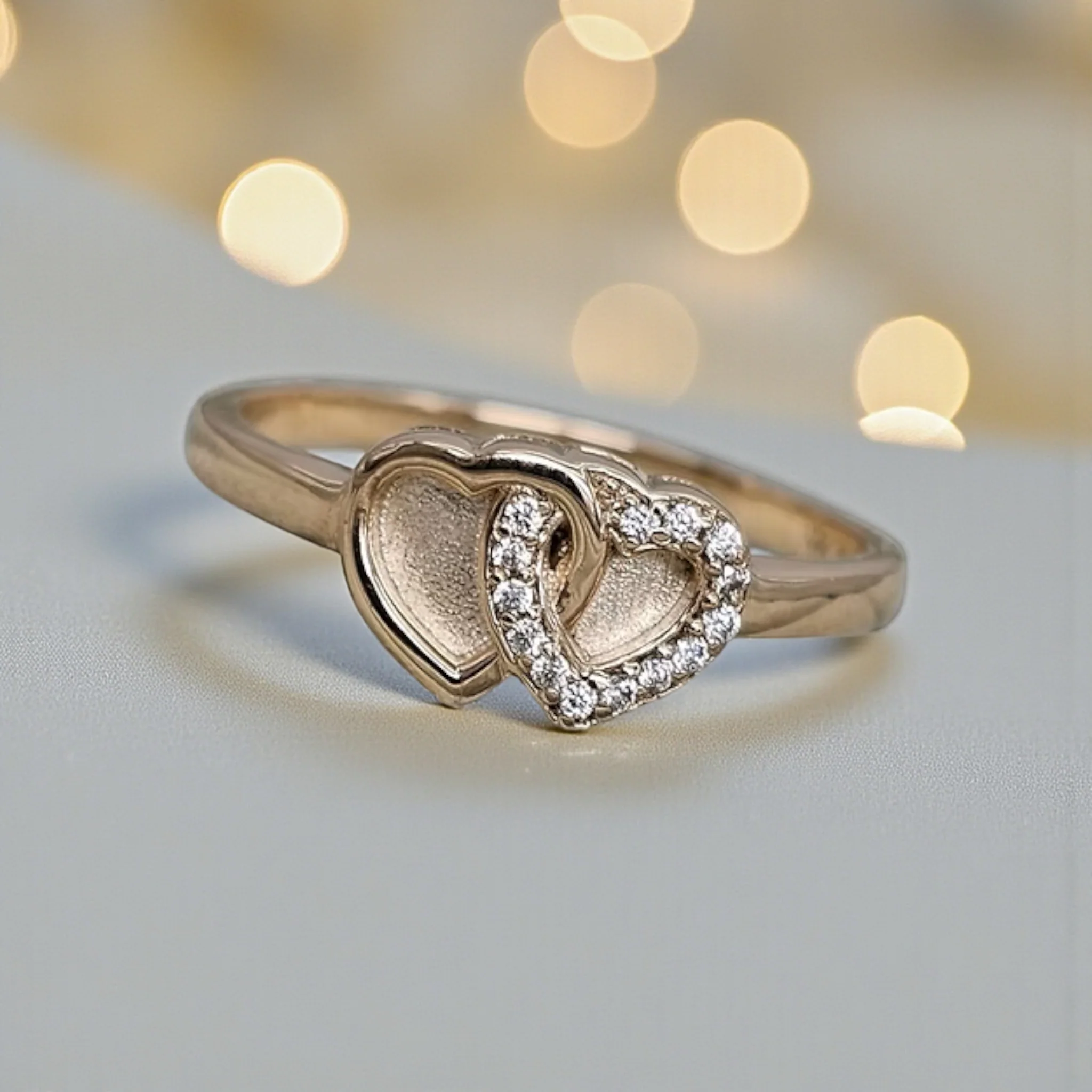 Gold Entwined Love Heart Ring **Made to Order**