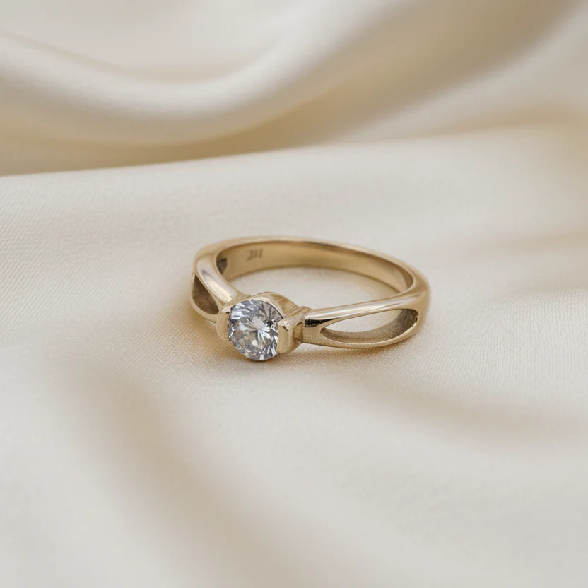 Gold Solitaire Ring ***Made to Order*** - Image 2