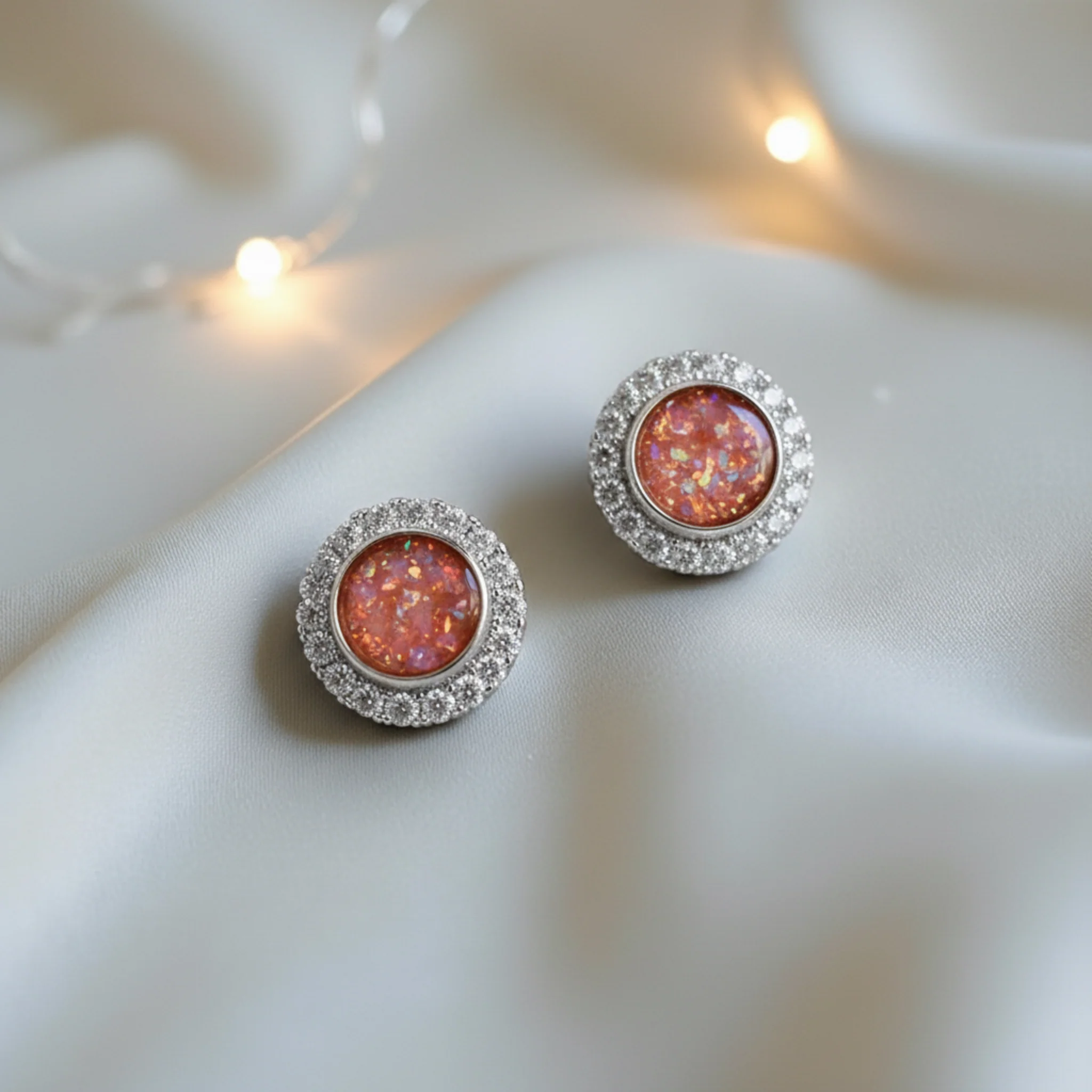 'Halo' Sterling Silver Ear Studs