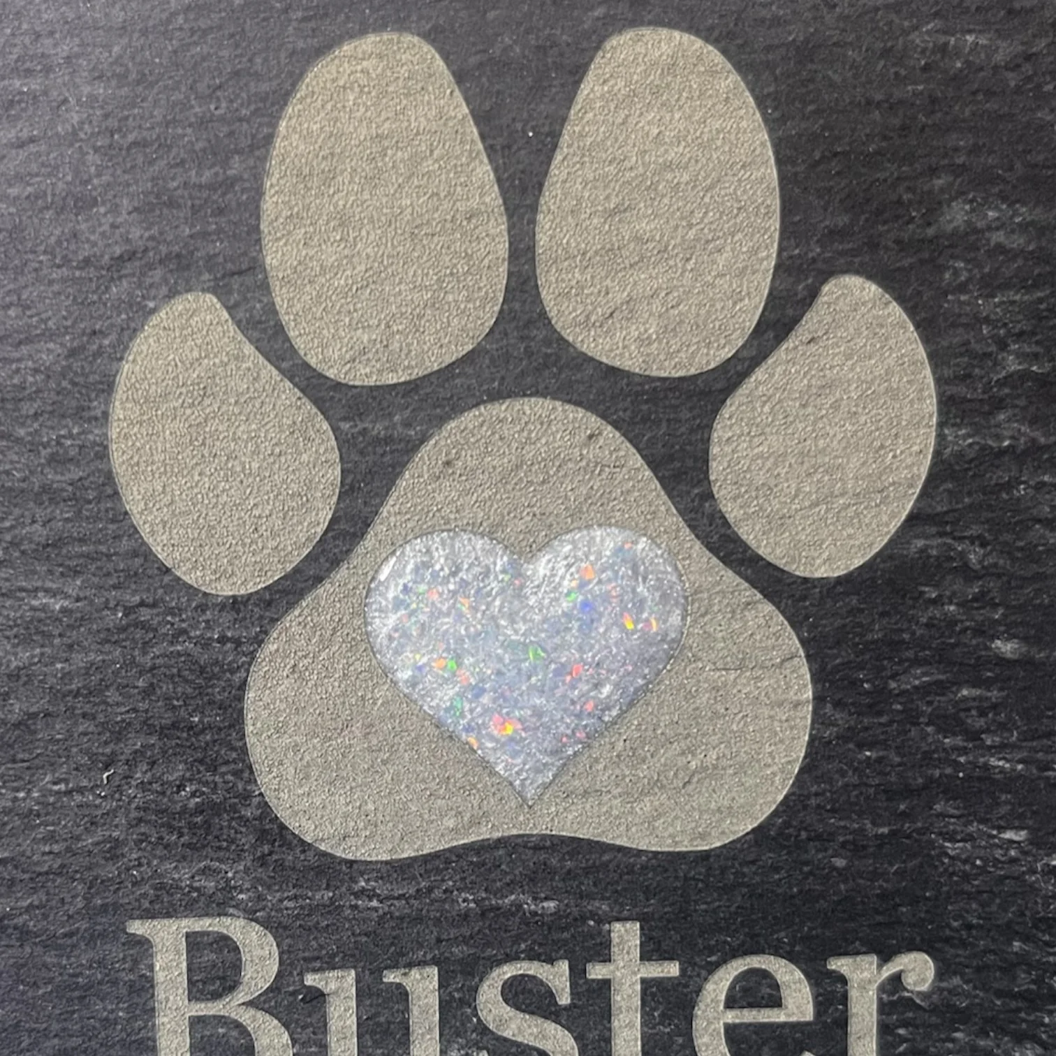Paw Heart Slate Memorial Plaque - Image 2