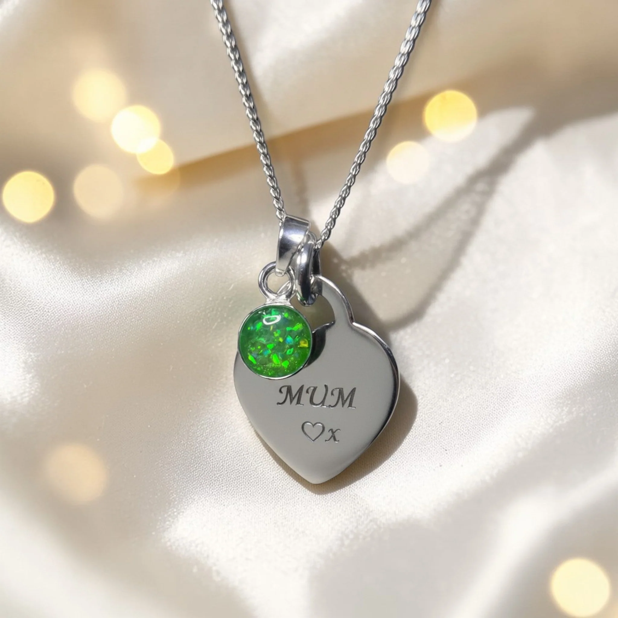 Silver Engraving Pendant with Ashes Charm - Three Shapes Available