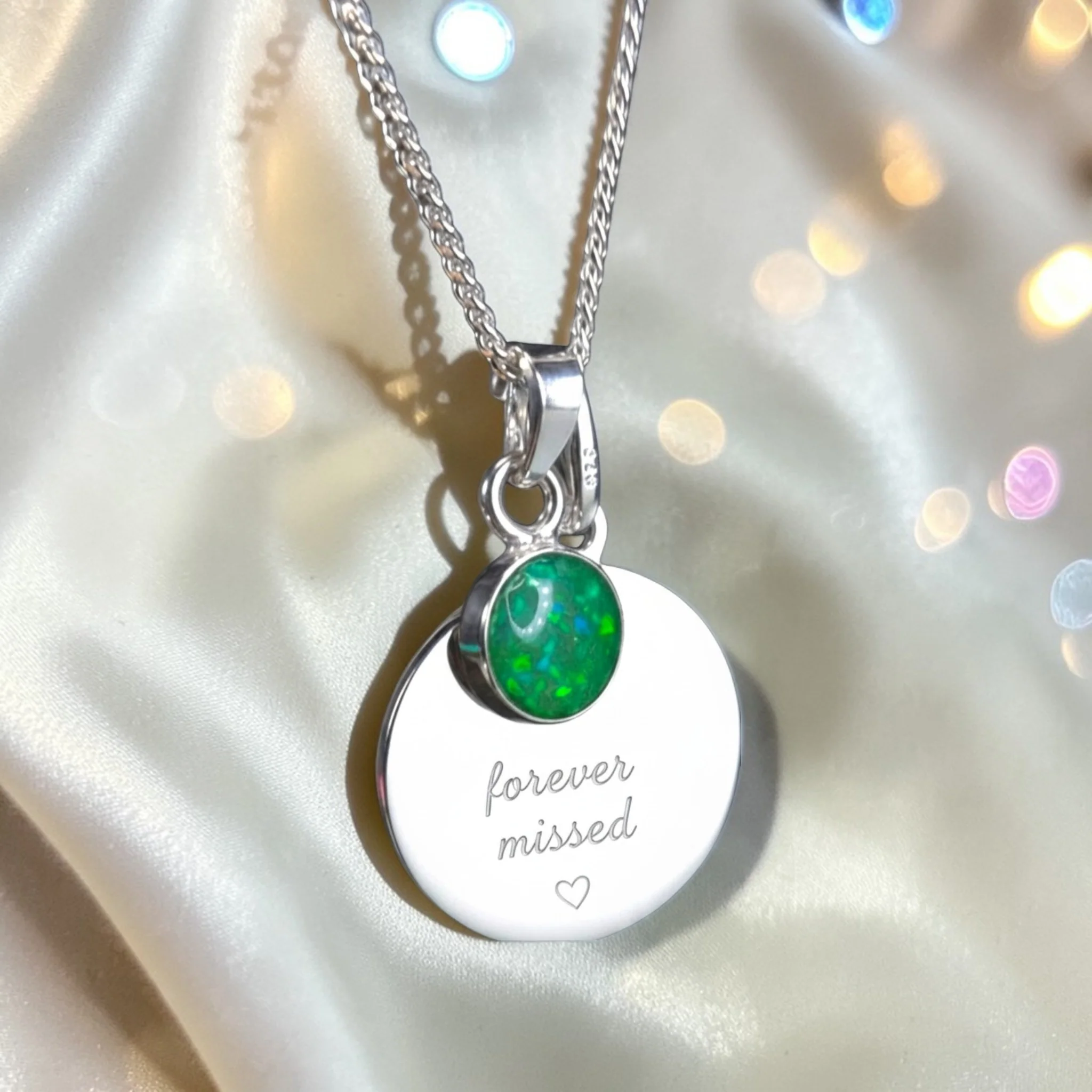 Silver Engraving Pendant with Ashes Charm - Three Shapes Available - Image 2