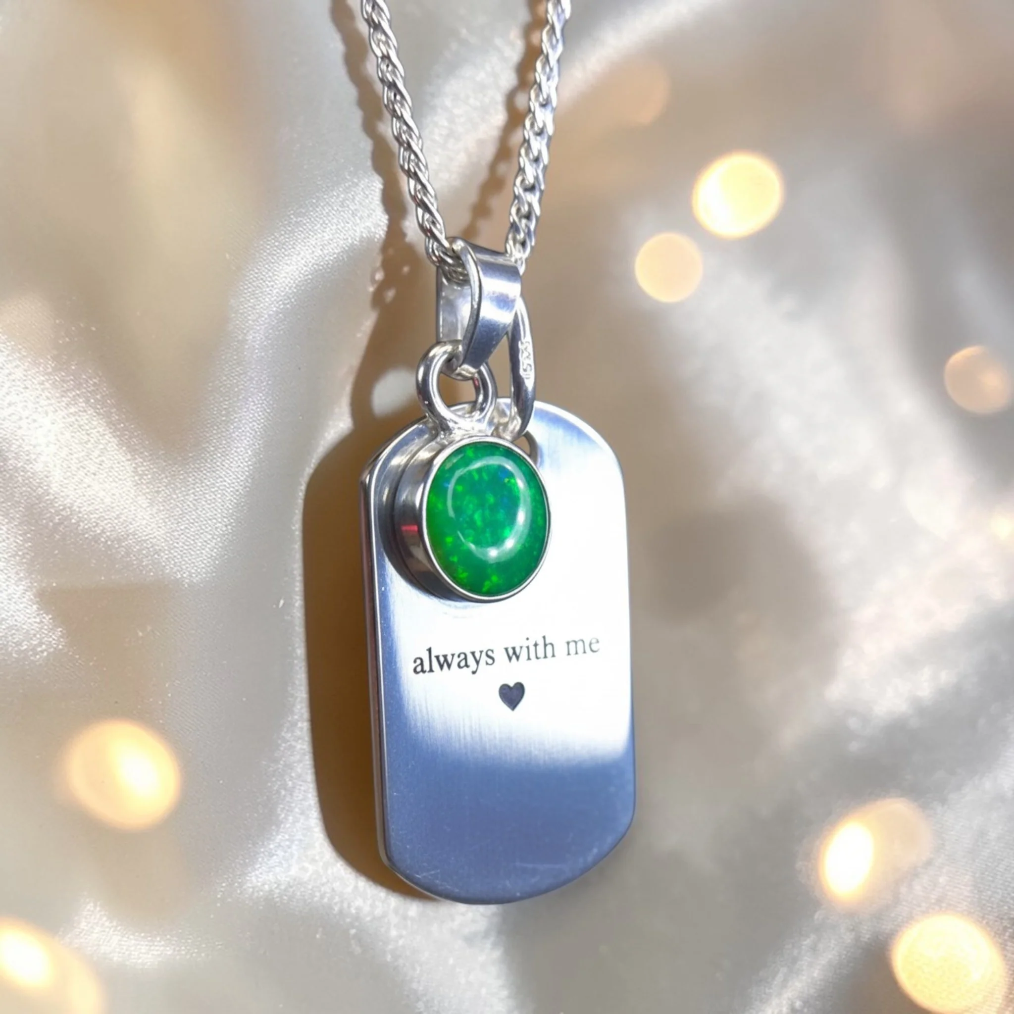 Silver Engraving Pendant with Ashes Charm - Three Shapes Available - Image 3